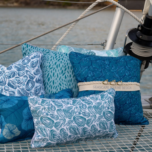 Seascape Eddies Coast 1 Cushion – Outdoor by Jess Scott
