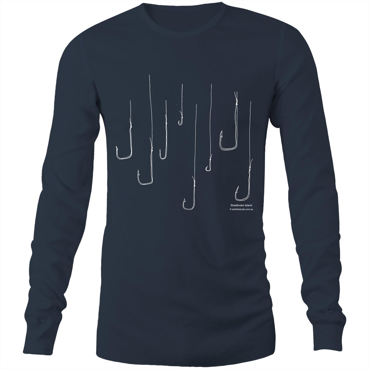 Printed to order- Unisex FISH HOOKS - Long Sleeve T-Shirt