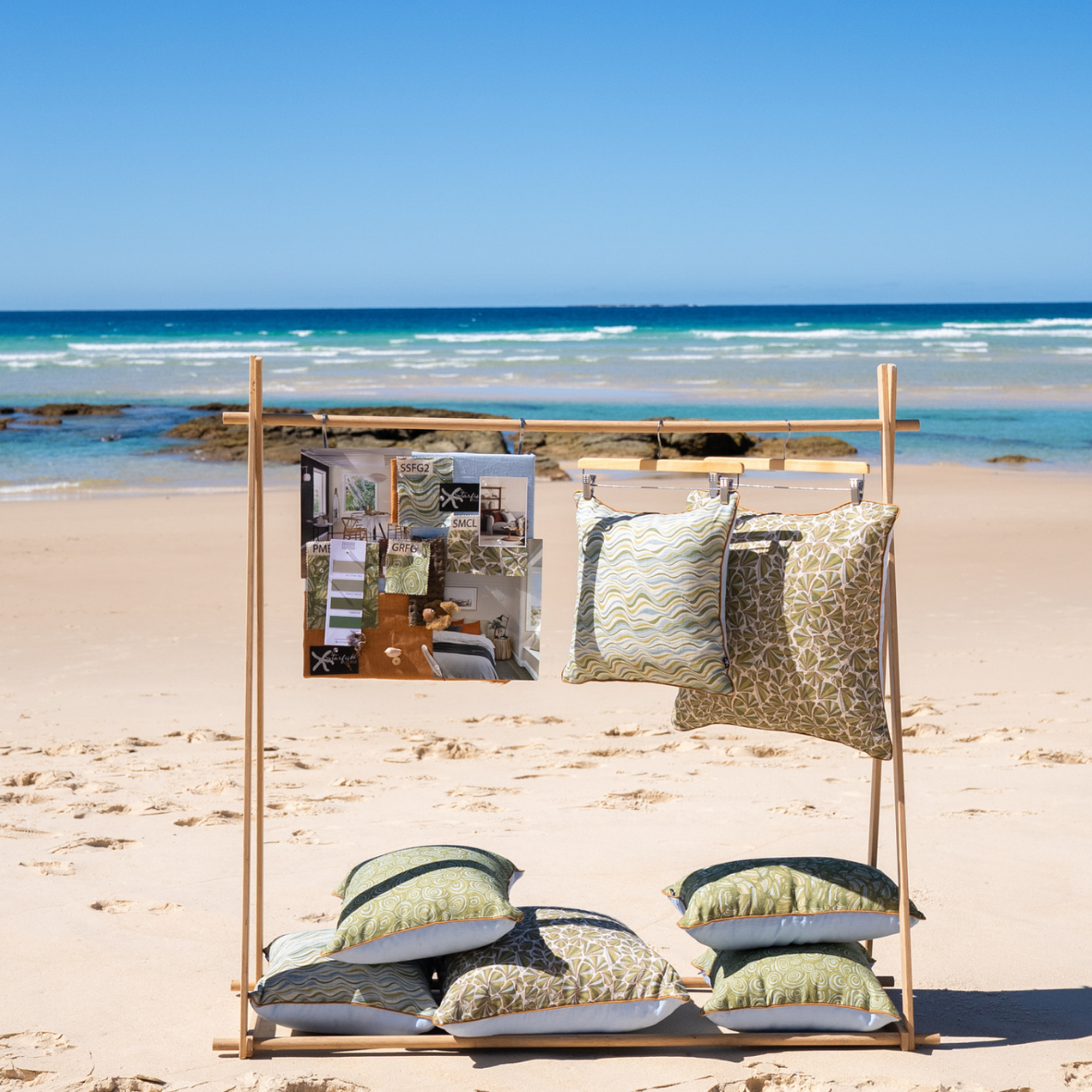 Linen Cushion Cover - Mangrove - Shells