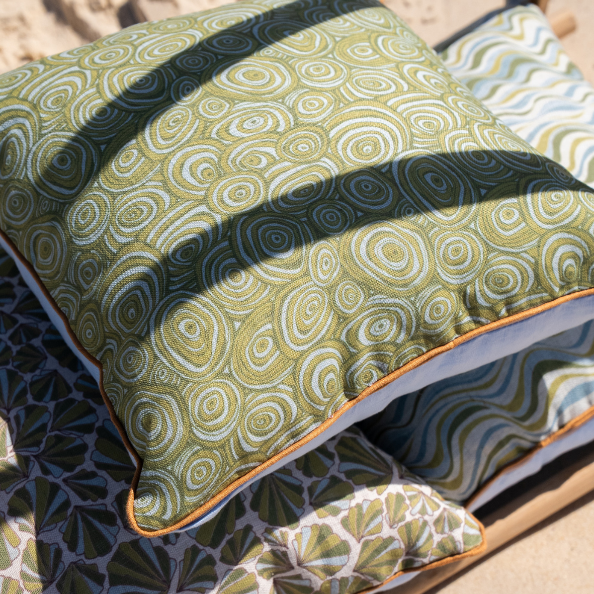 Linen Cushion Cover - Mangrove - Growth Rings