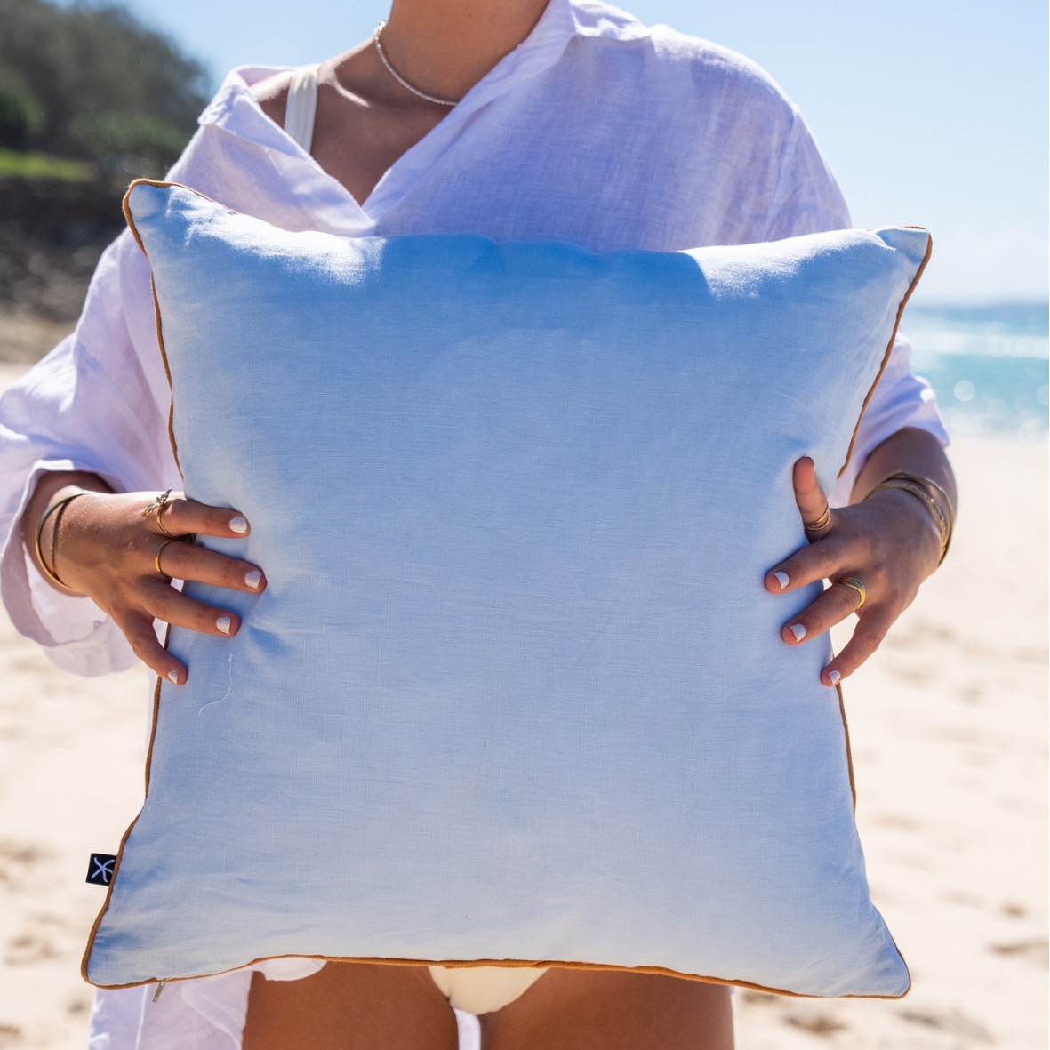 Linen Cushion Cover - Mangrove - Shells