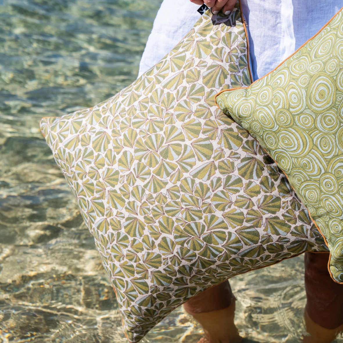 Linen Cushion Cover - Mangrove - Shells
