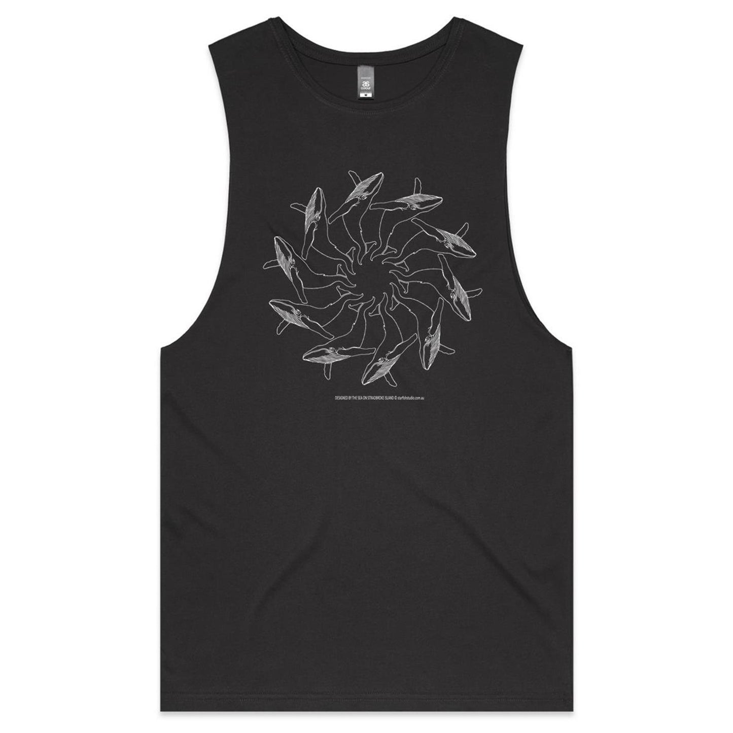 CUSTOM  Mens Tank WHALE SPIRAL