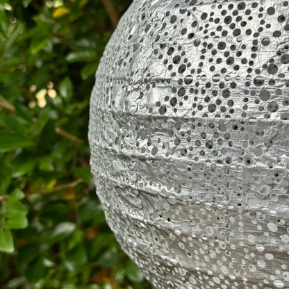 Solar Lumiz Lantern - Round Silver Lace