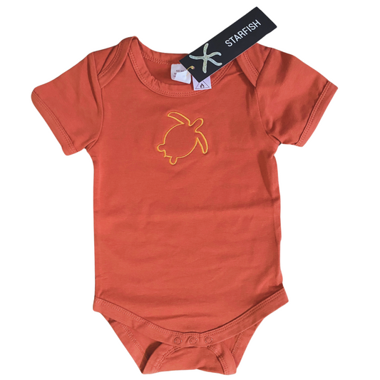 Turtle - Baby Onesie - Berry and Tangerine