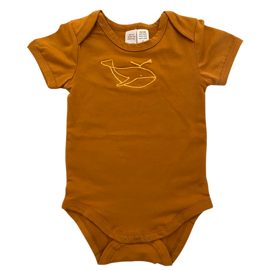 Whale - Baby Onesie, Ginger and Yellow