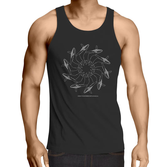 CUSTOM Mens Singlet WHALE SPIRAL