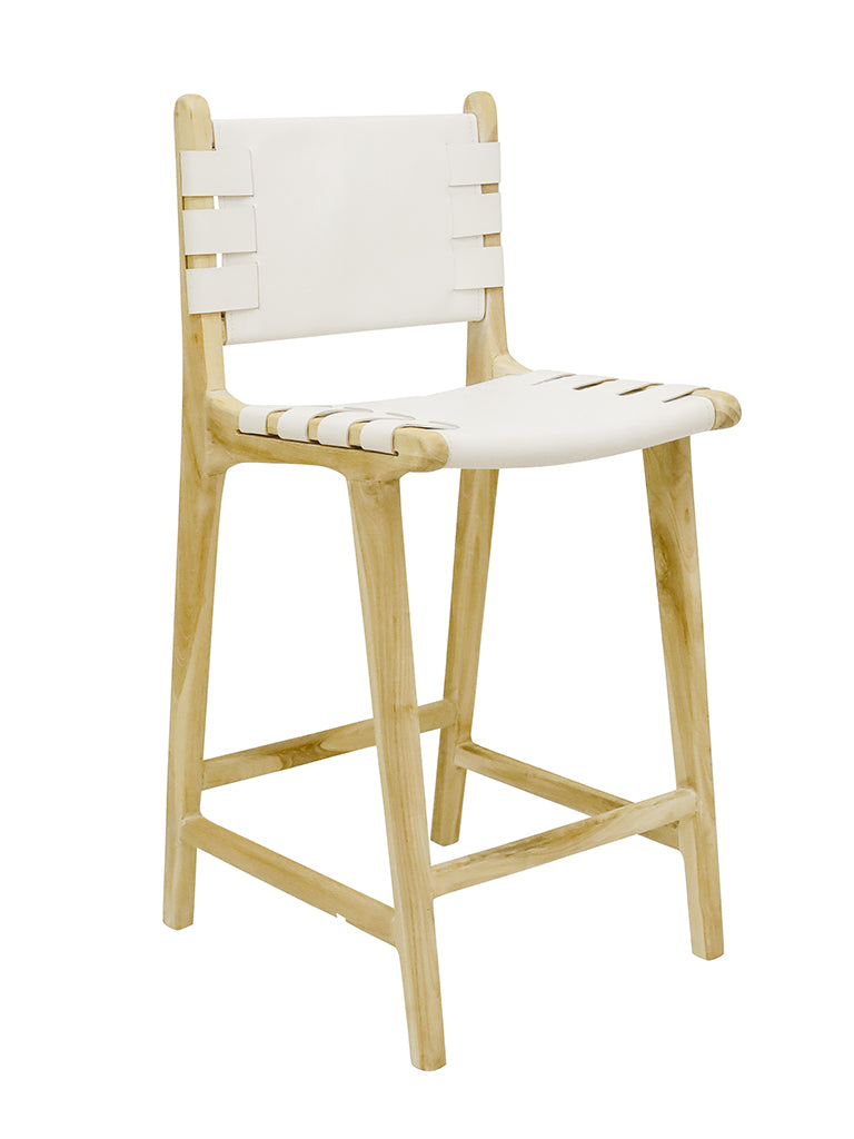 TEAK BAR STOOL - White