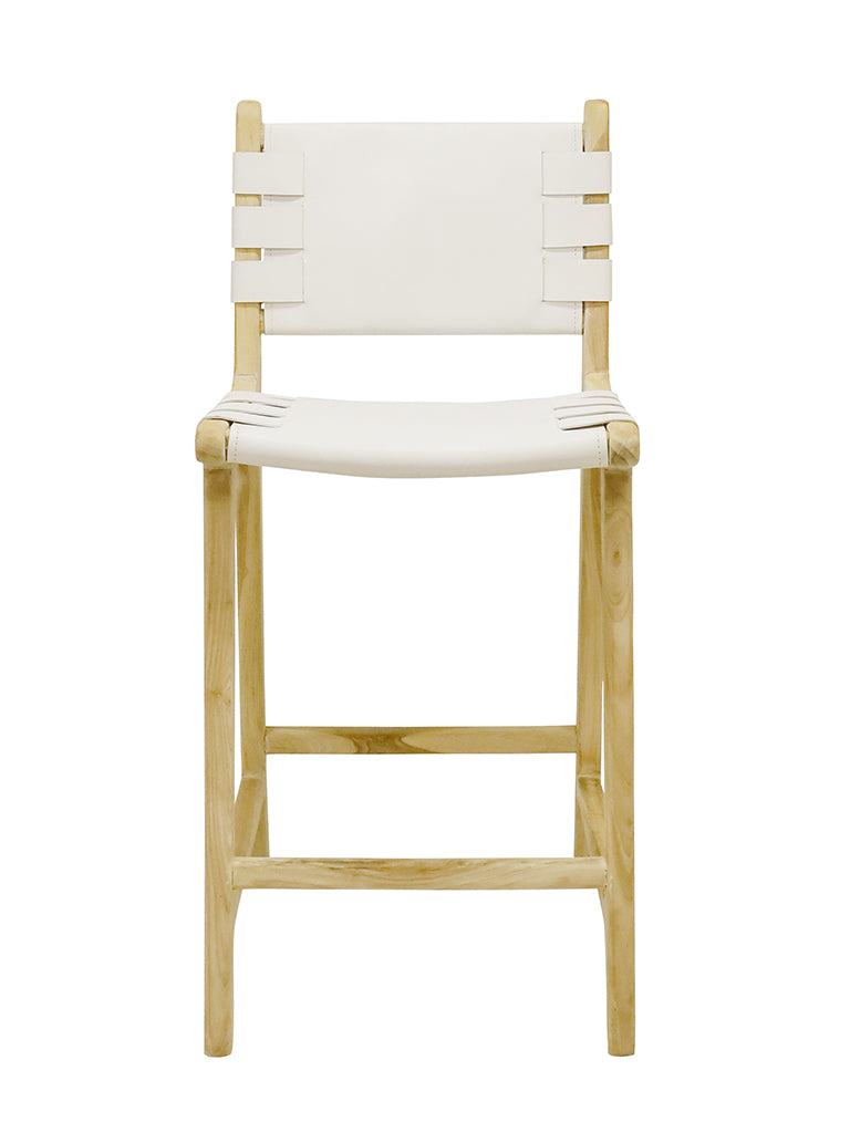 TEAK BAR STOOL - White