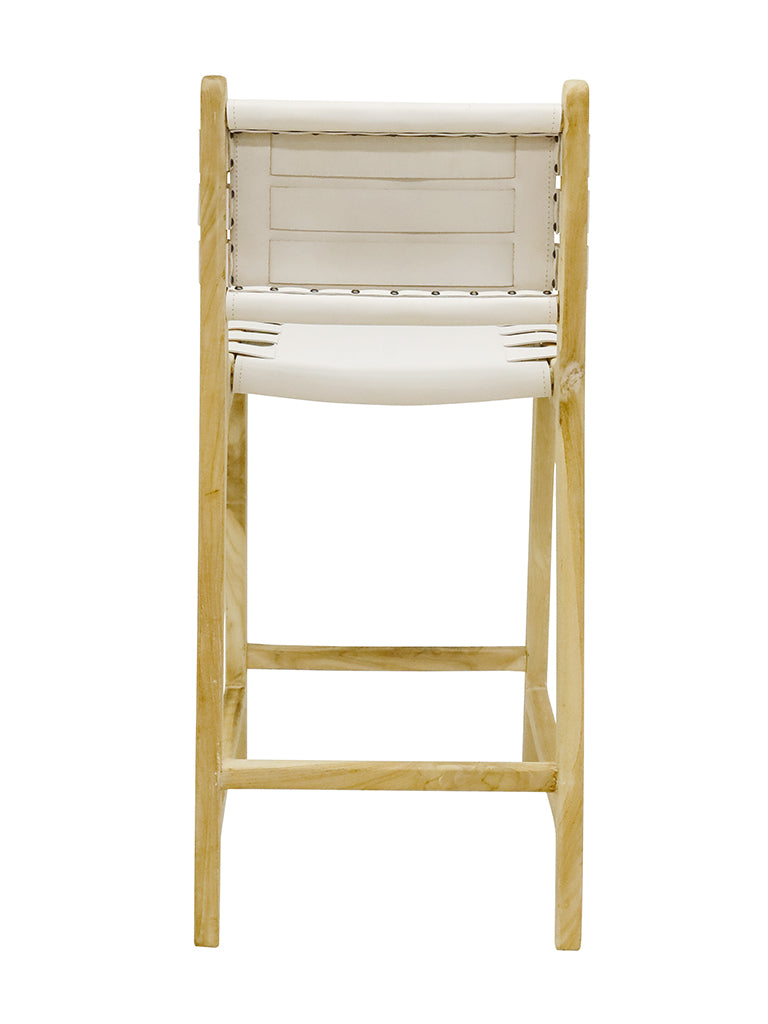 TEAK BAR STOOL - White