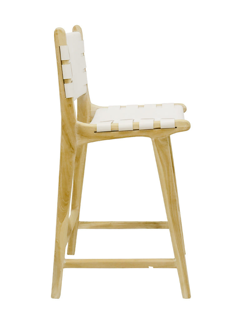 TEAK BAR STOOL - White