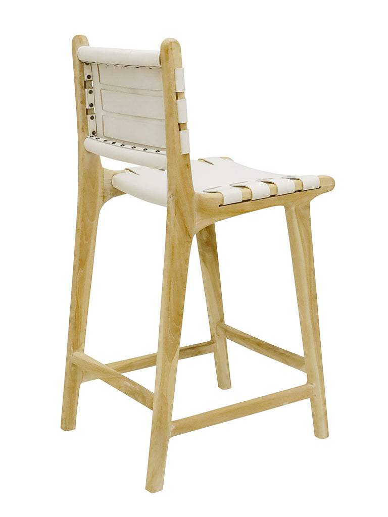 TEAK BAR STOOL - White