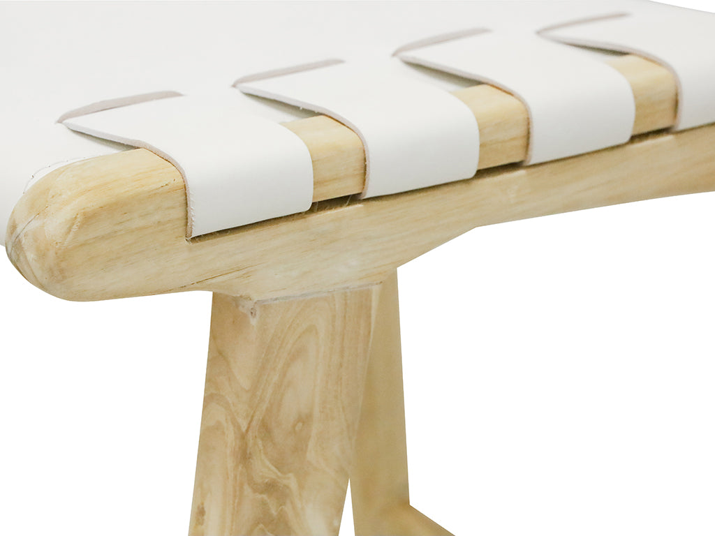 TEAK BAR STOOL - White