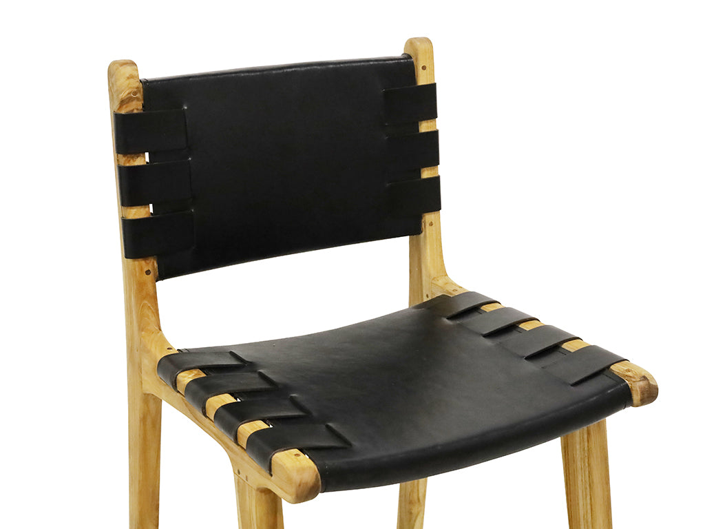 TEAK BAR STOOL - Black