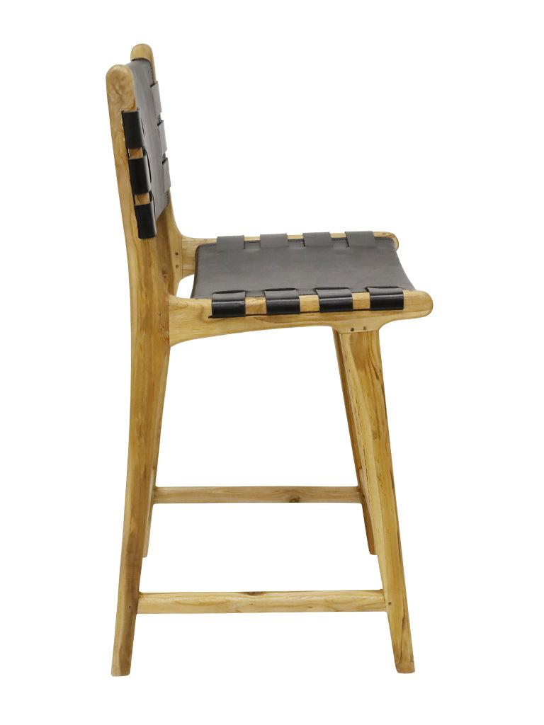 TEAK BAR STOOL - Black