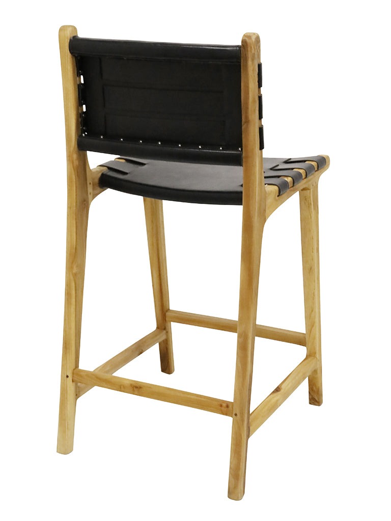 TEAK BAR STOOL - Black