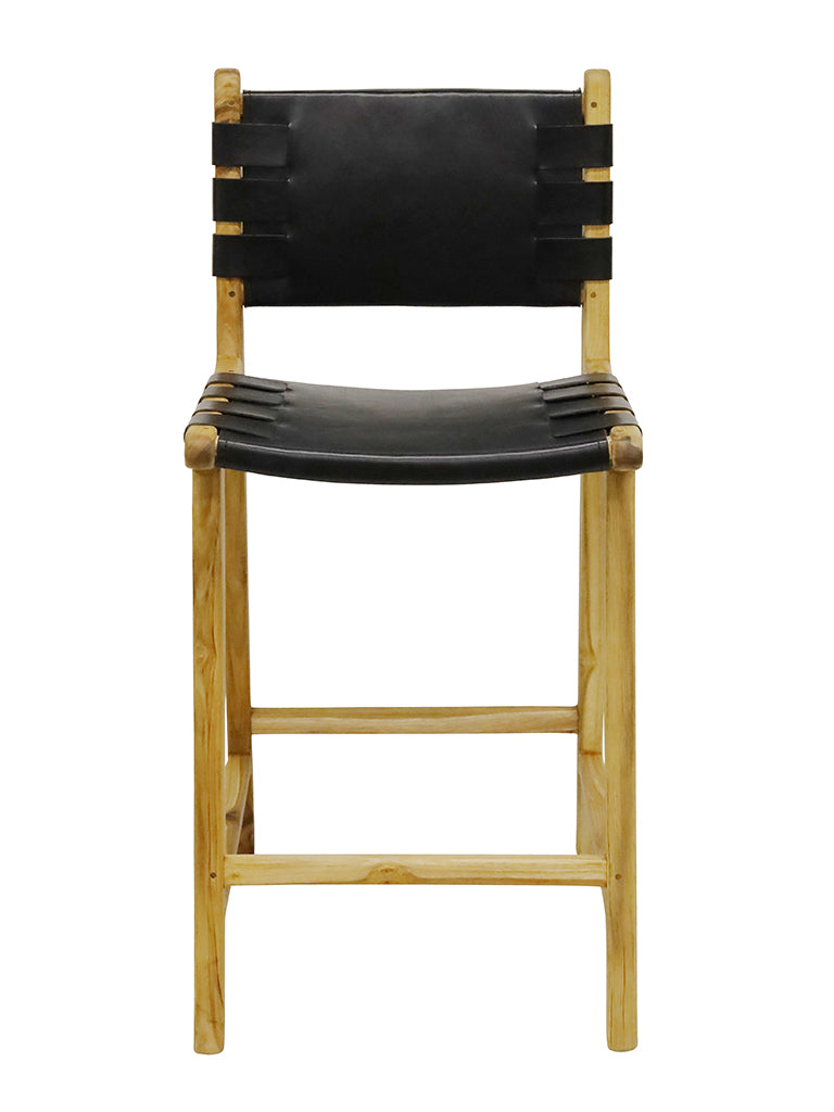 TEAK BAR STOOL - Black