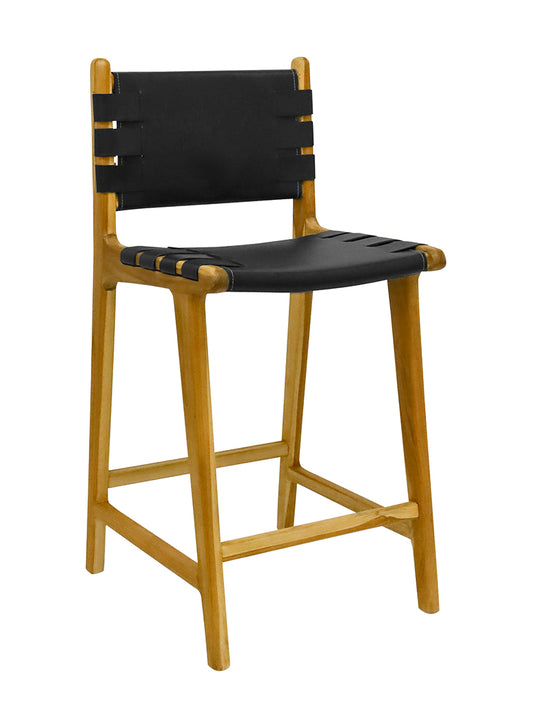 TEAK BAR STOOL - Black