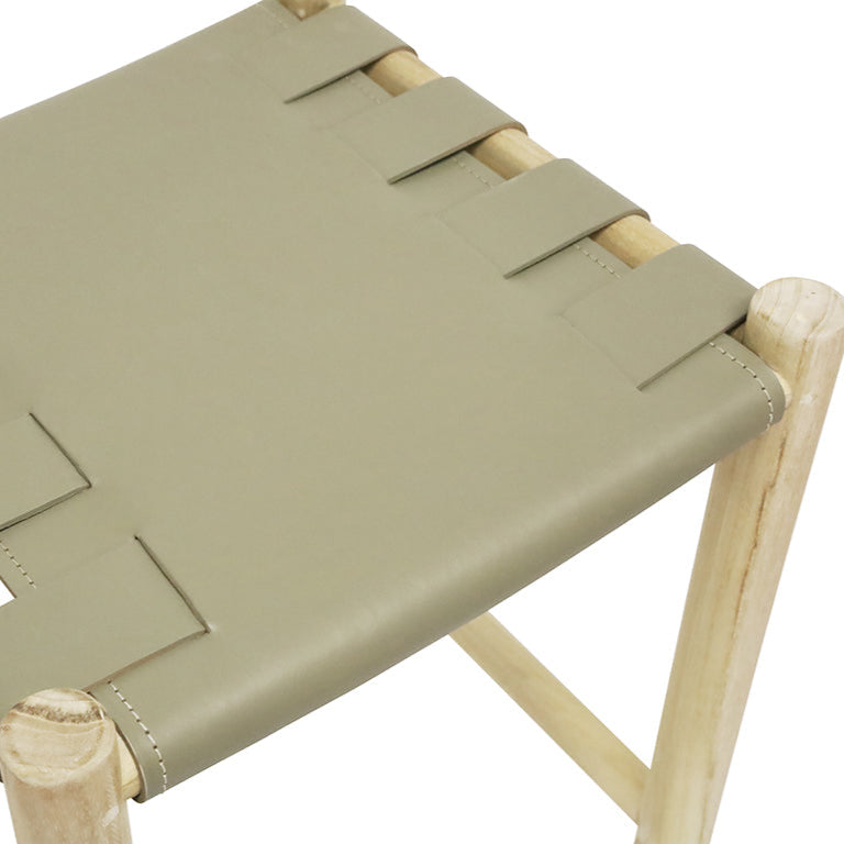 TEAK STOOL - Sage  - 20% OFF