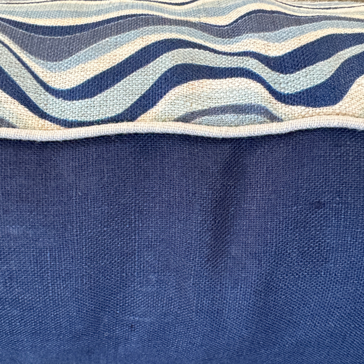 Linen Cushion Cover - Pacific - Straddie Stripe