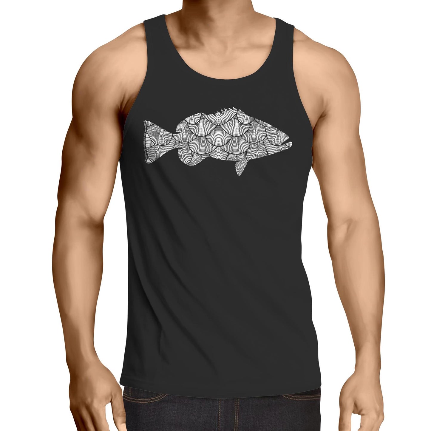 CUSTOM Mens Singlet FISH