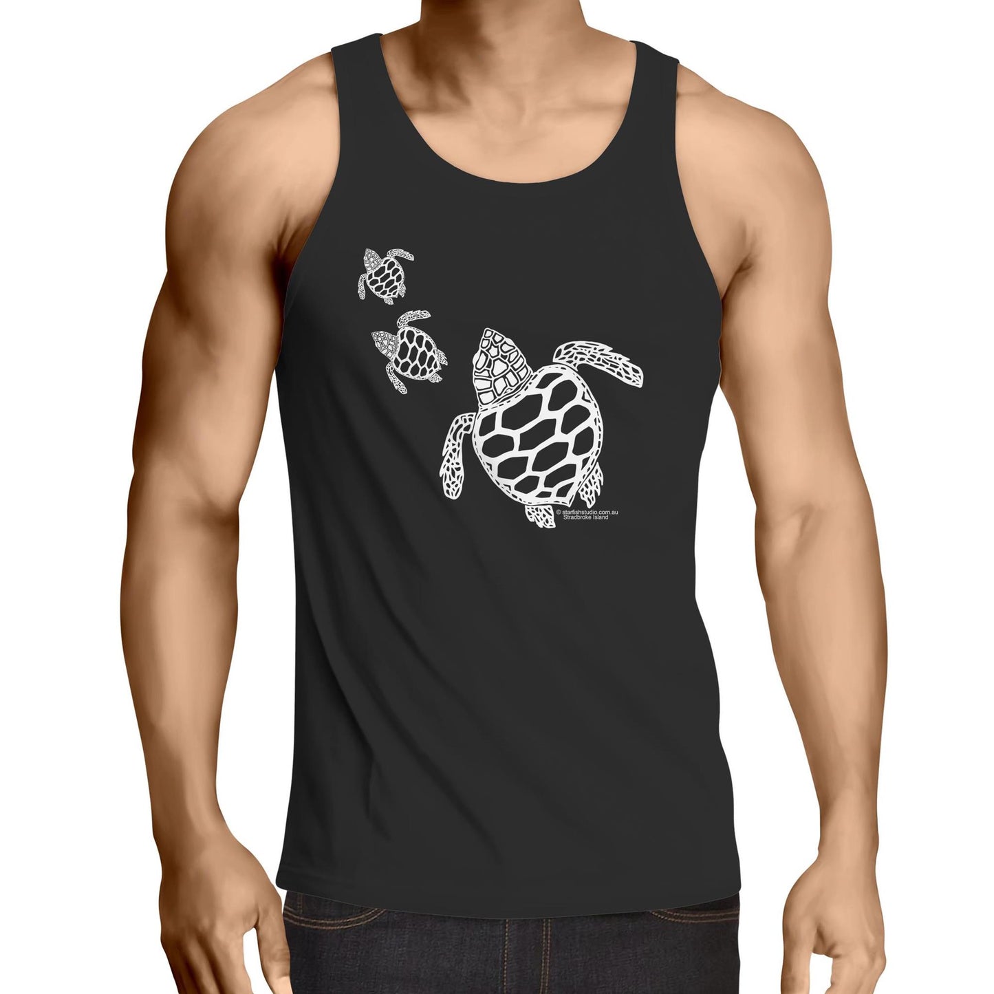 CUSTOM Mens Singlet TURTLE HATCHLINGS