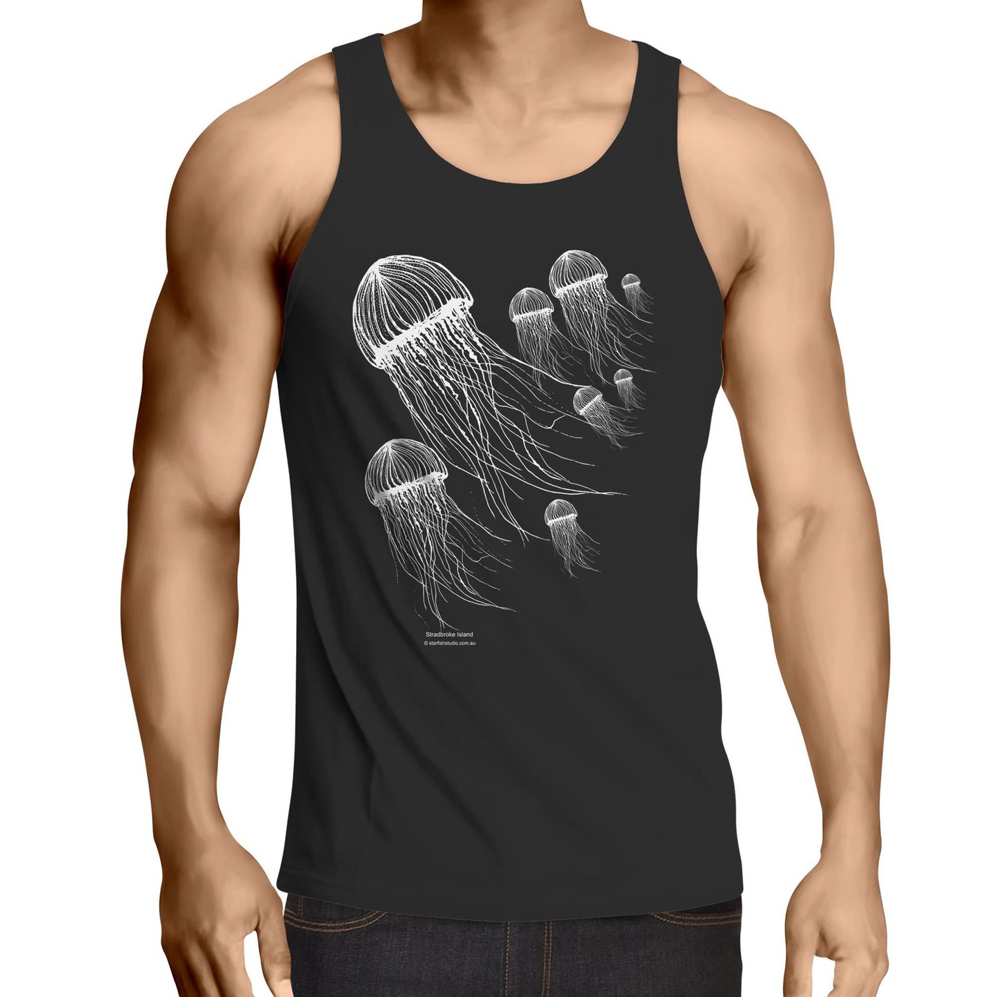 CUSTOM Mens Singlet JELLYFISH SMACK