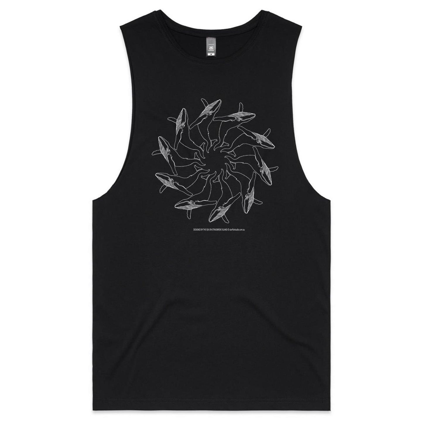 CUSTOM  Mens Tank WHALE SPIRAL