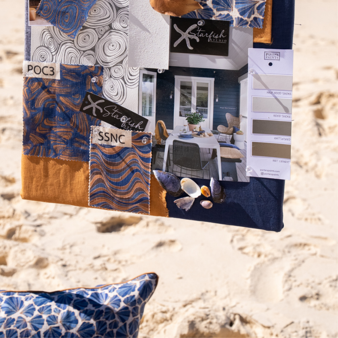 Linen Cushion Cover - Mariner - Growth Rings