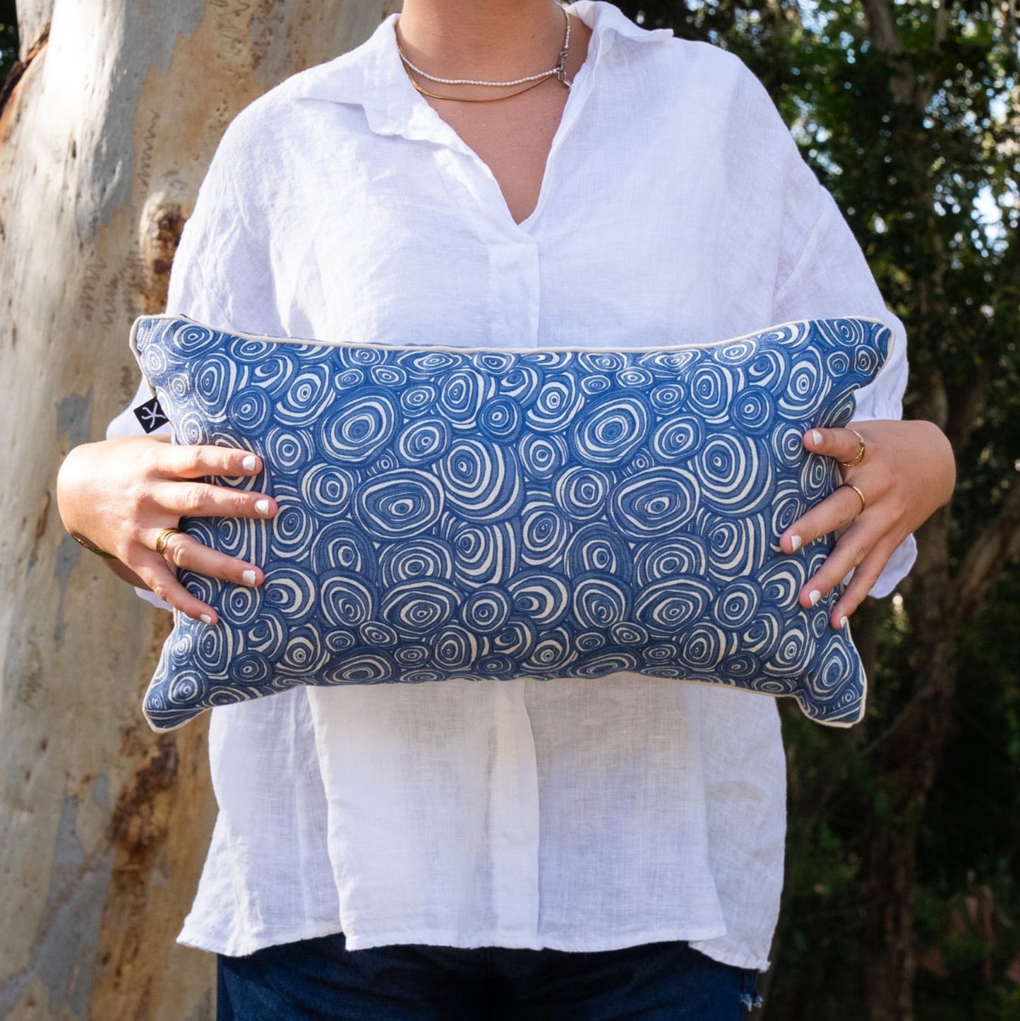 Linen Cushion Cover - Pacific - Growth Rings
