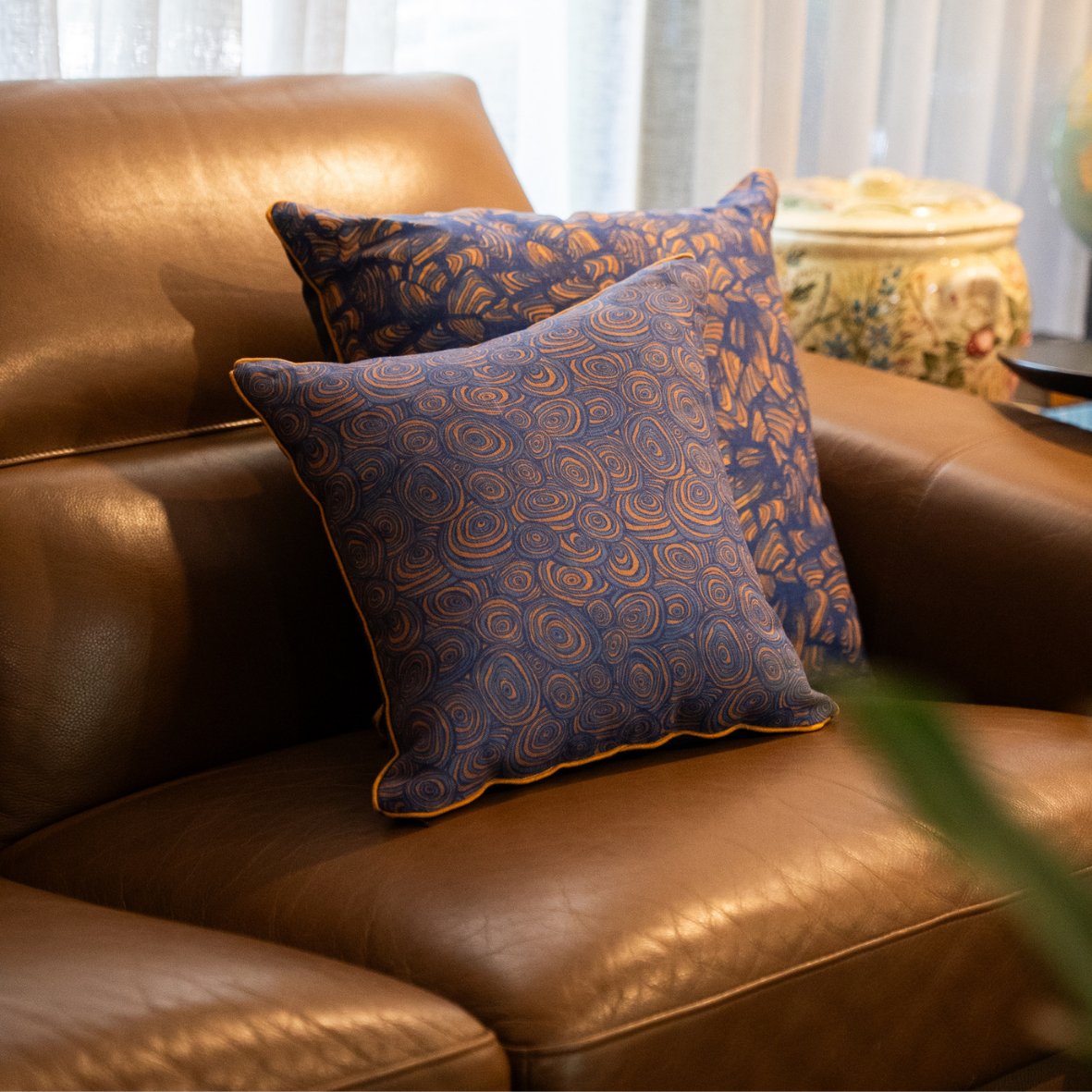 Linen Cushion Cover - Mariner - Growth Rings