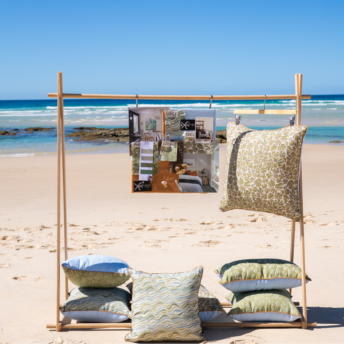 Linen Cushion Cover - Mangrove - Growth Rings