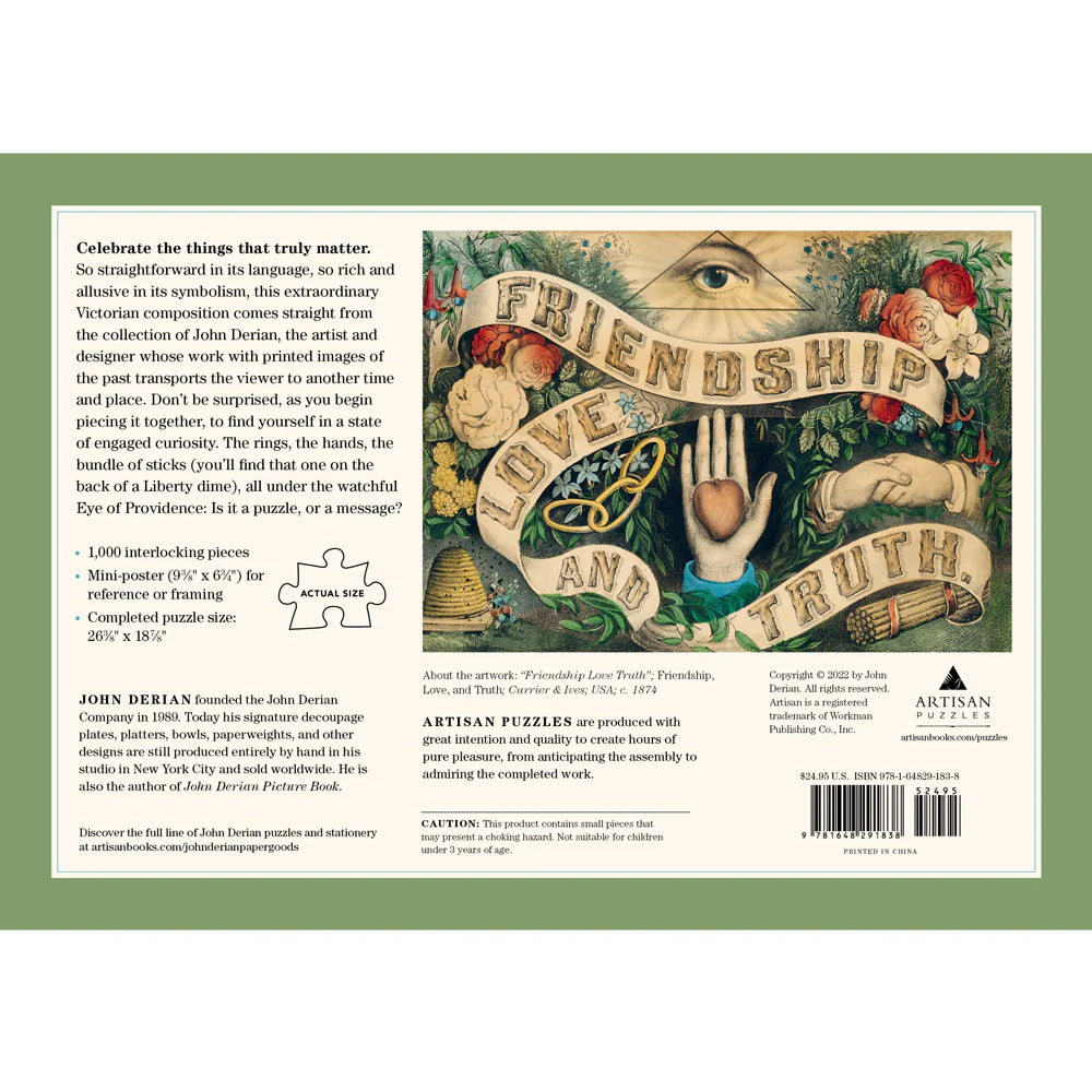 John Derian- Friendship,Love & Truth Puzzle - 1000Pce