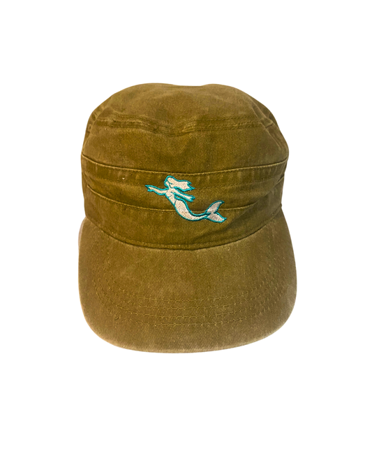 Mermaid Train Driver Cap - Camel