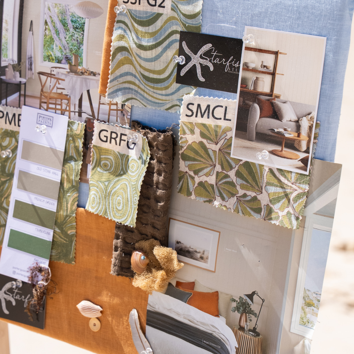 Linen Cushion Cover - Mangrove - Shells