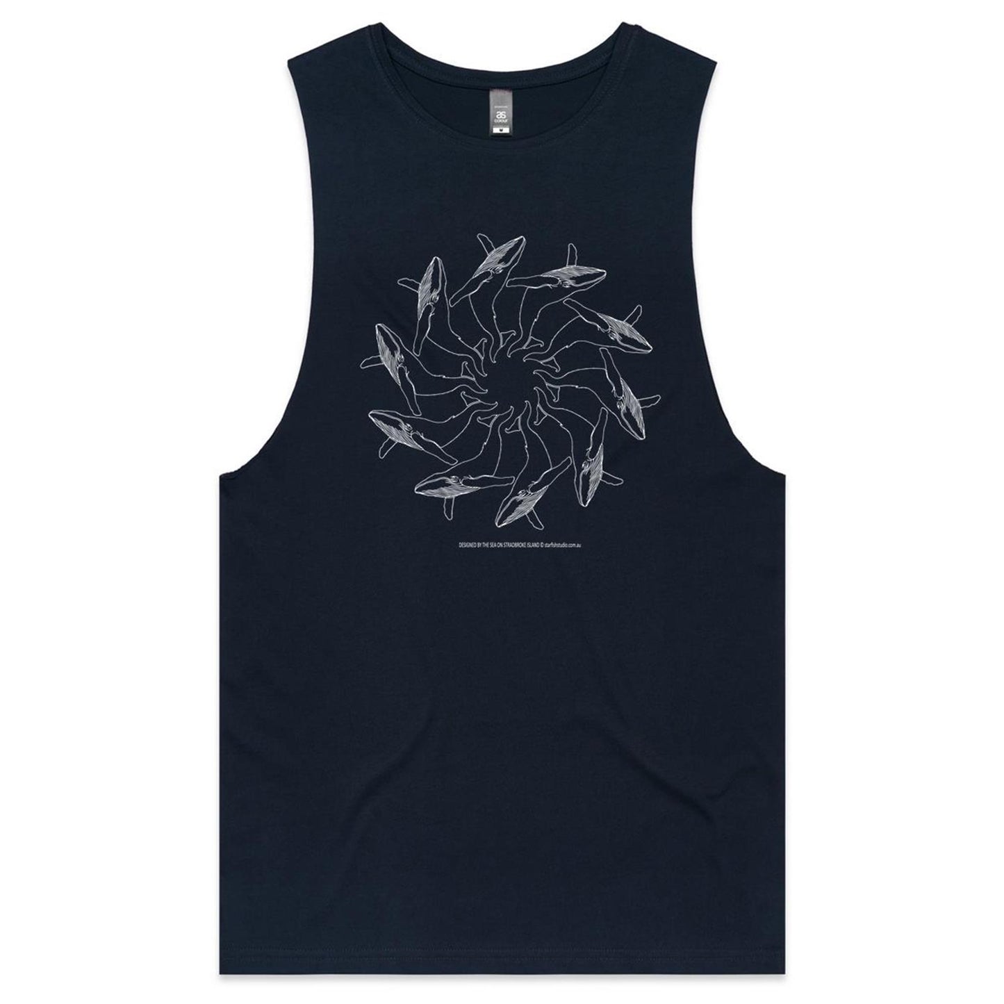 CUSTOM  Mens Tank WHALE SPIRAL