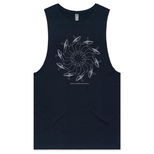 CUSTOM  Mens Tank WHALE SPIRAL