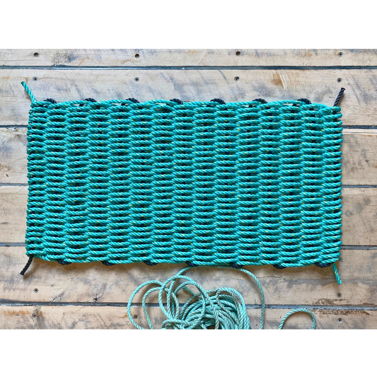 Rope Doormat AQUA + BLACK