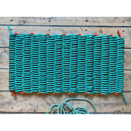 Rope Doormat AQUA + ORANGE