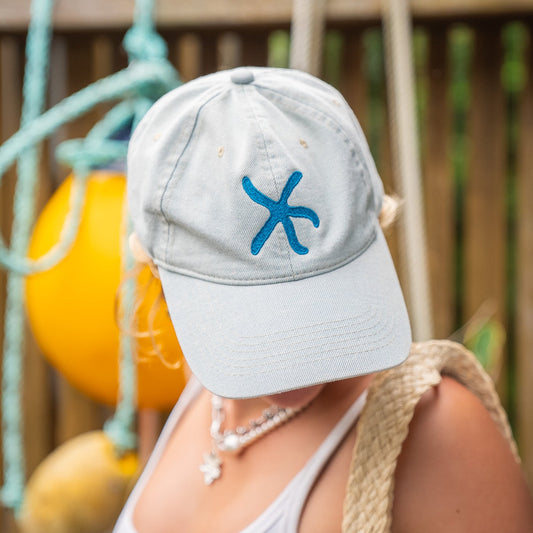 Starfish Caps - Light Denim + Teal