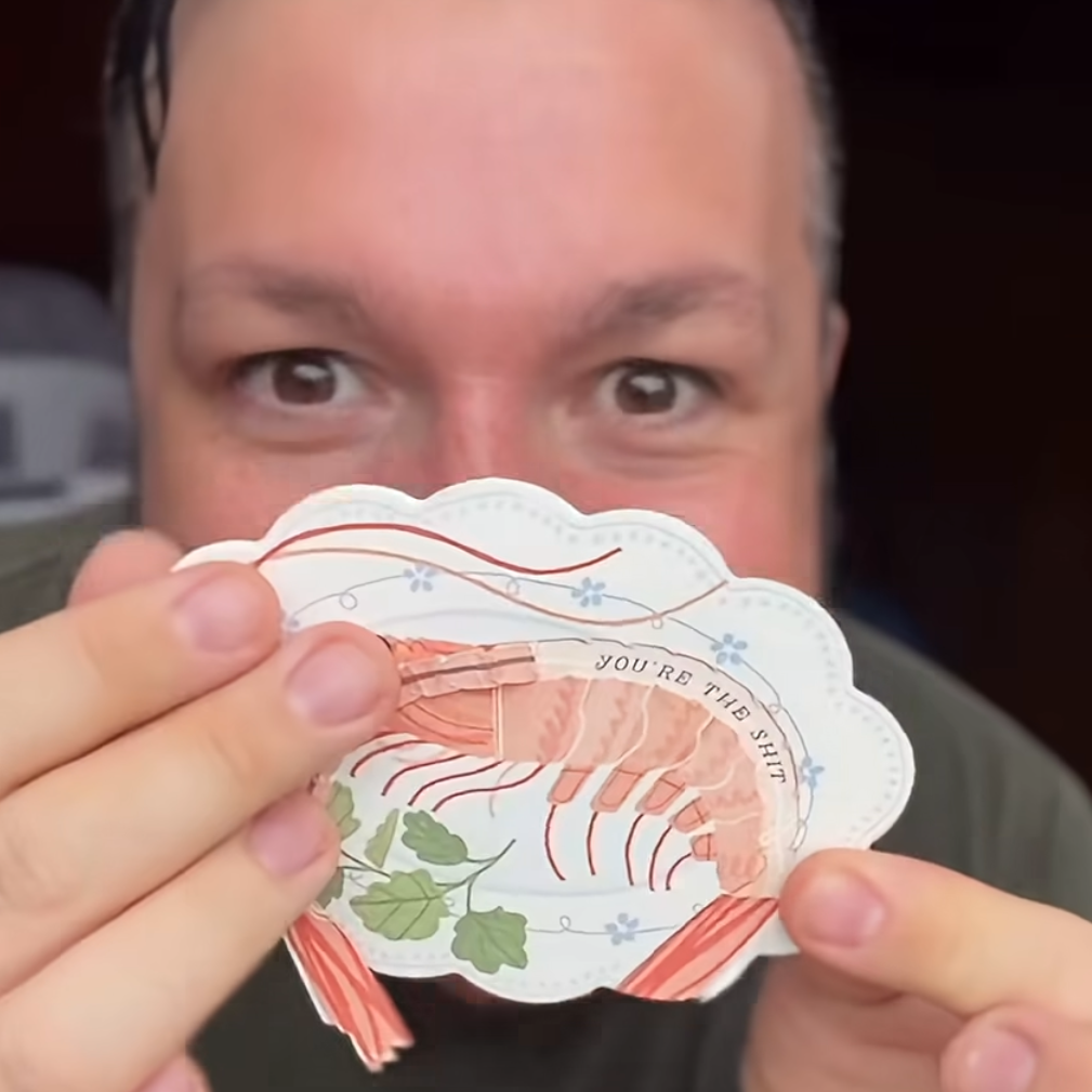 You're the Shit - Prawn Gift Card with peel away poo strip!