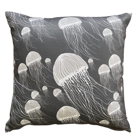 Jellyfish Driftwood Cushion – Outdoor Coastal by Jess Scott