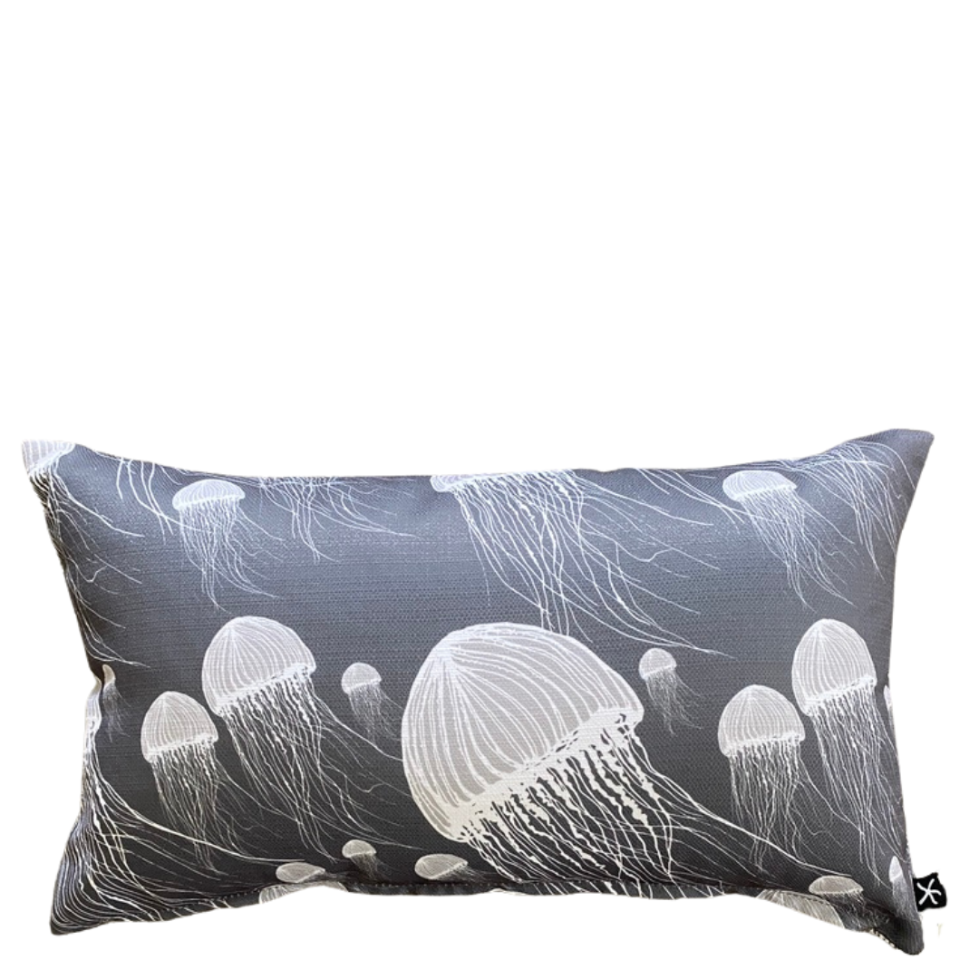 Jellyfish Driftwood Cushion – Outdoor Coastal by Jess Scott
