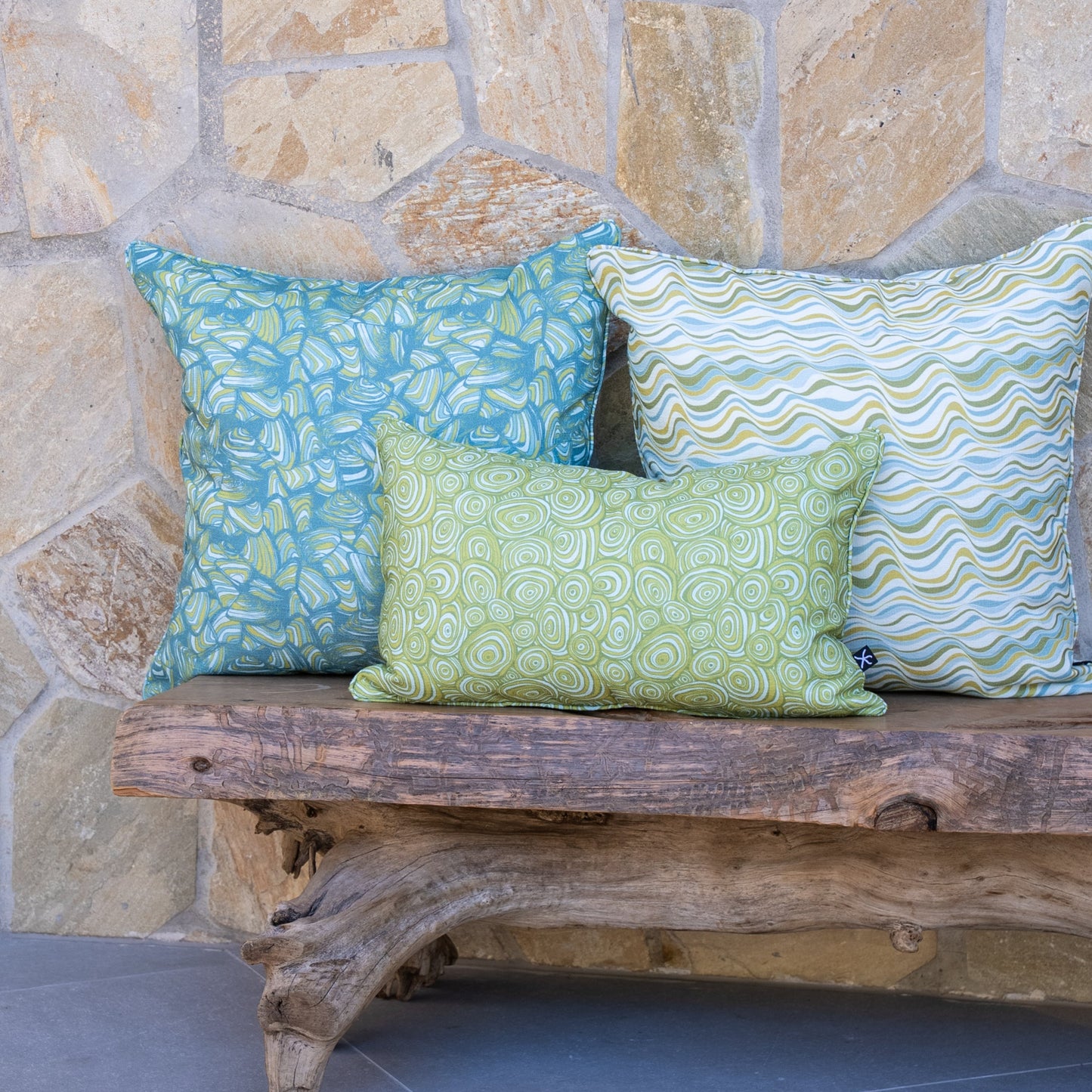 Outdoor / Indoor Cushion Cover - Growth Rings - Mangrove