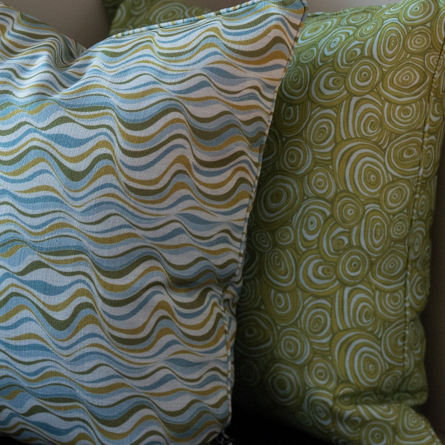 Outdoor / Indoor Cushion Cover - Growth Rings - Mangrove