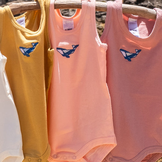 Baby Onesie - Whale - Pink