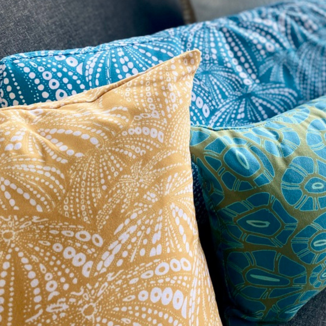 Urchin Seaweed Cushion – Outdoor Coastal by Jess Scott