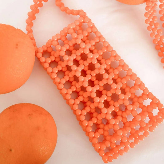 Beaded Phone bag - ORANGE