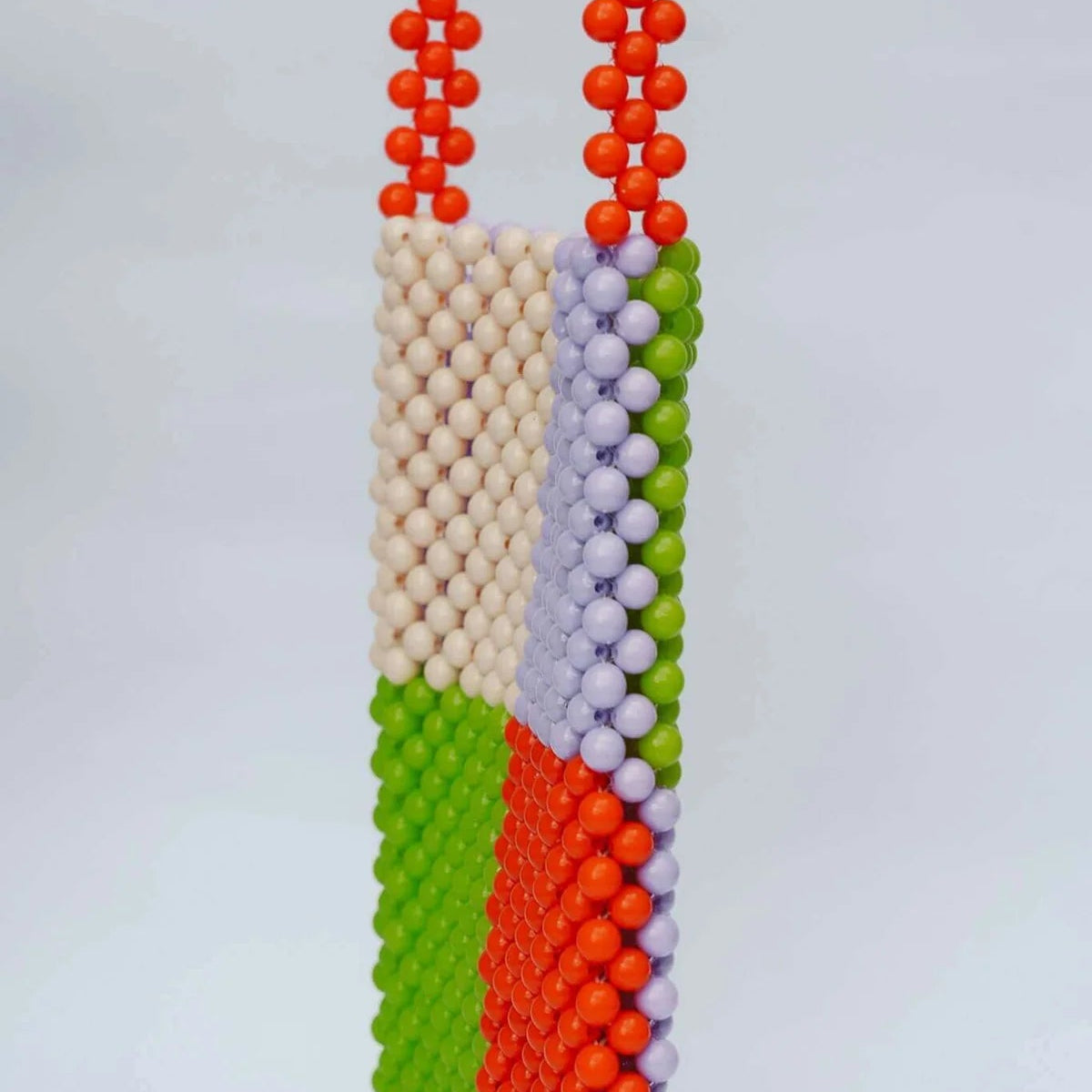Beaded Phone bag - GREEN + LILAC + ORANGE