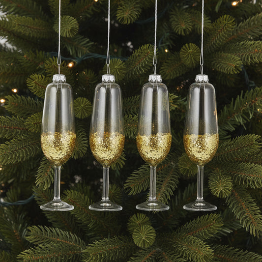 Champagne Flutes Christmas Ornaments